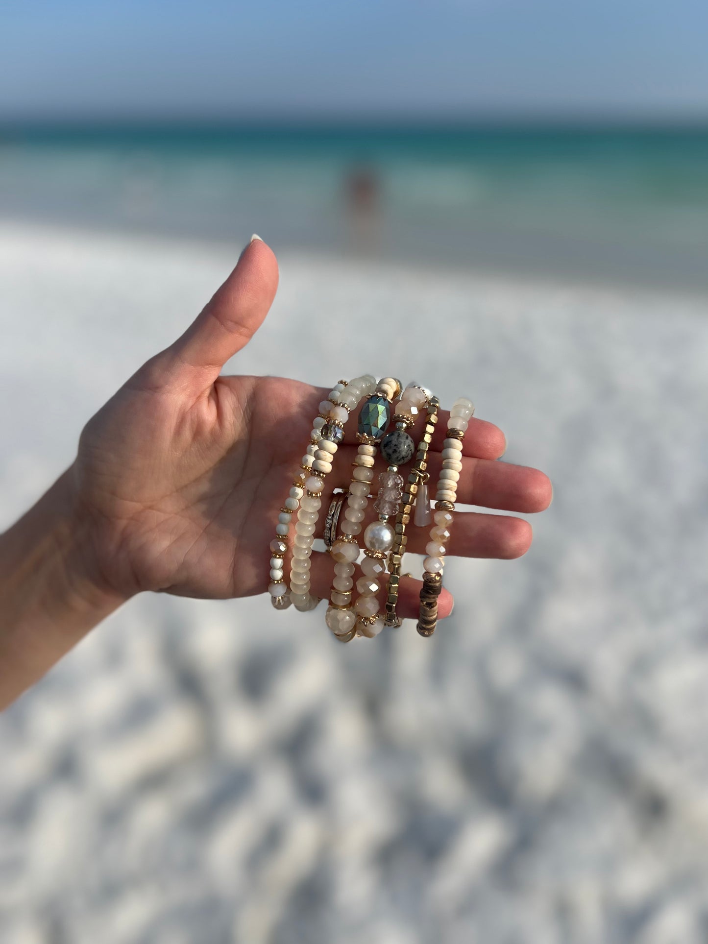 Natural Multi-Stone Stackable Bracelet