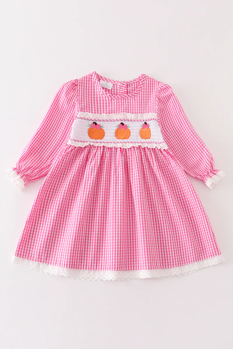 Pink, Plaid, Pumpkin Kids Dress