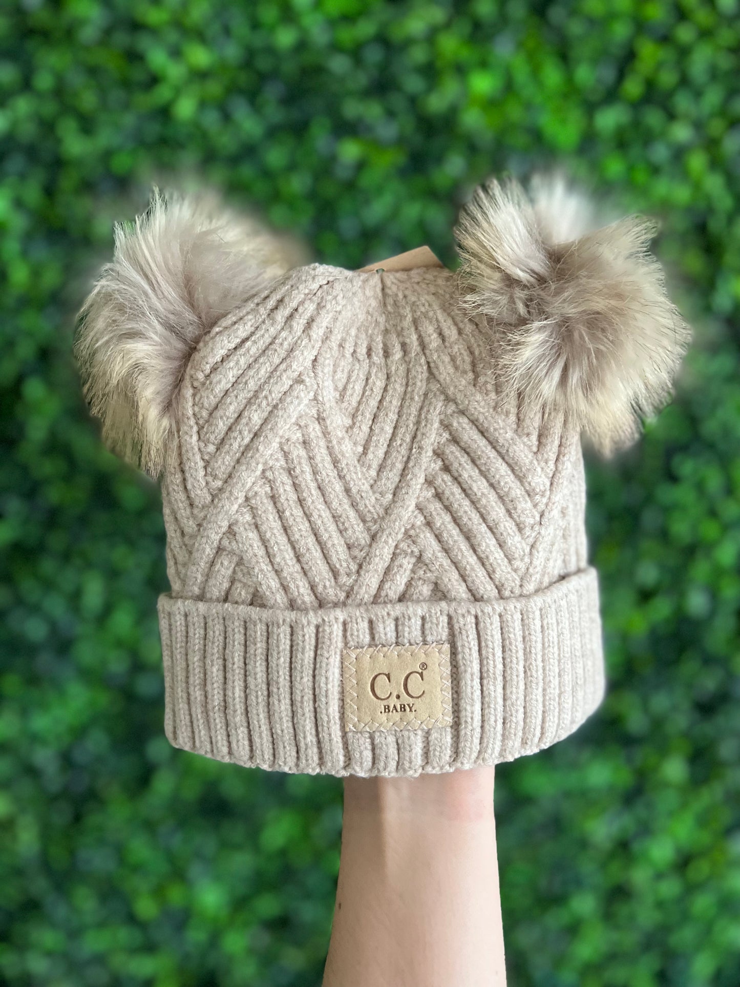 CC Baby Beanie -Fuzzy Poms