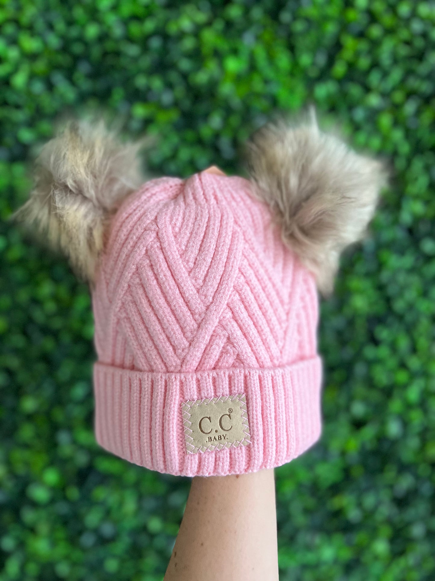 CC Baby Beanie -Fuzzy Poms