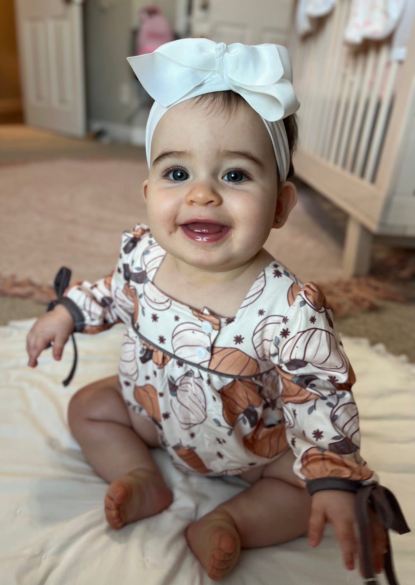 Autumn Pumpkin Baby Romper