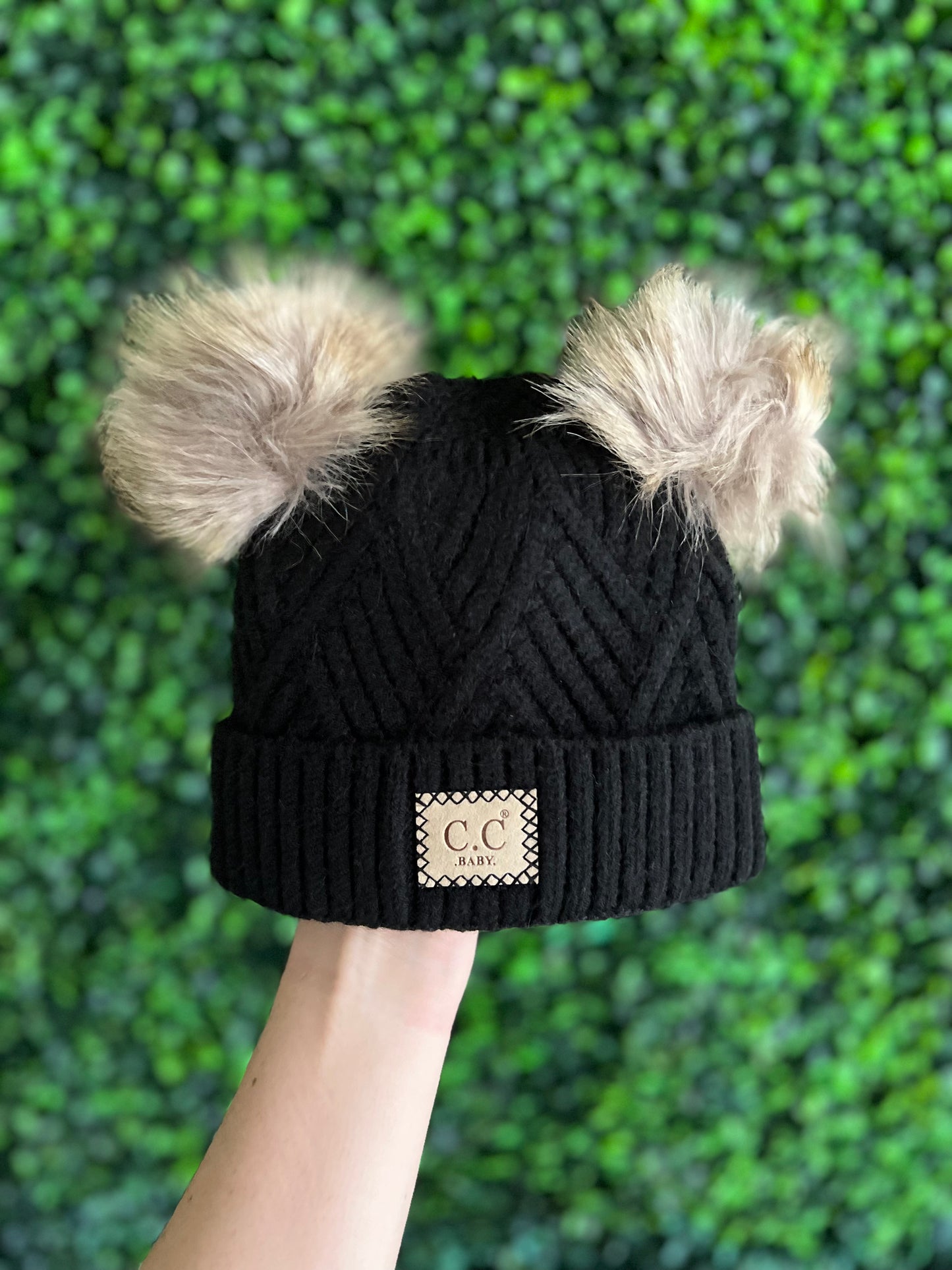 CC Baby Beanie -Fuzzy Poms