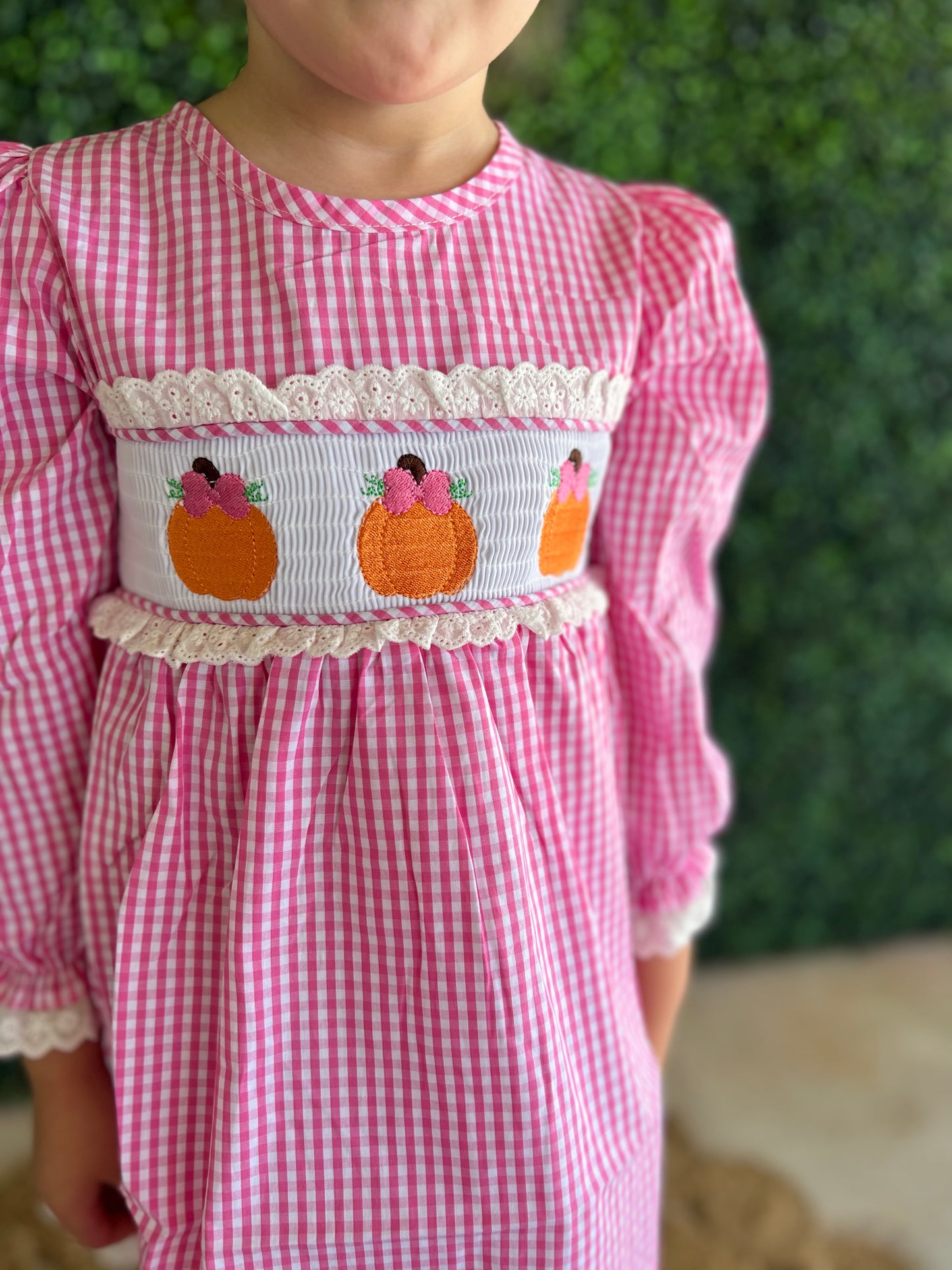 Pink, Plaid, Pumpkin Kids Dress