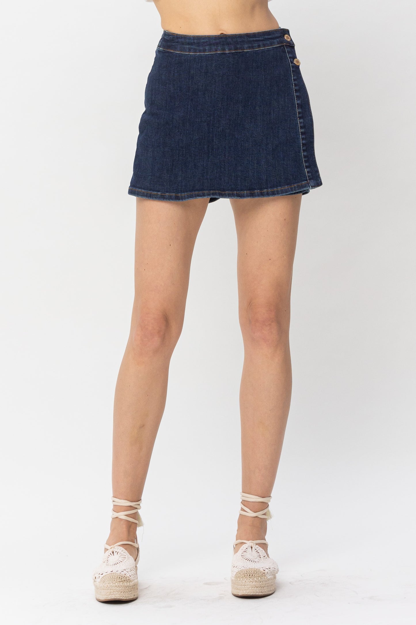 Wrap Me Up Denim Skort