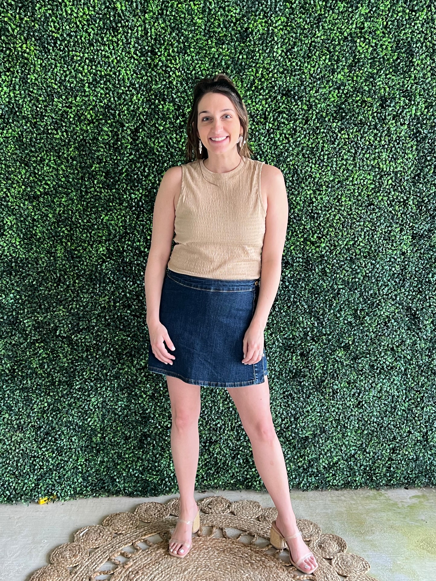 Wrap Me Up Denim Skort