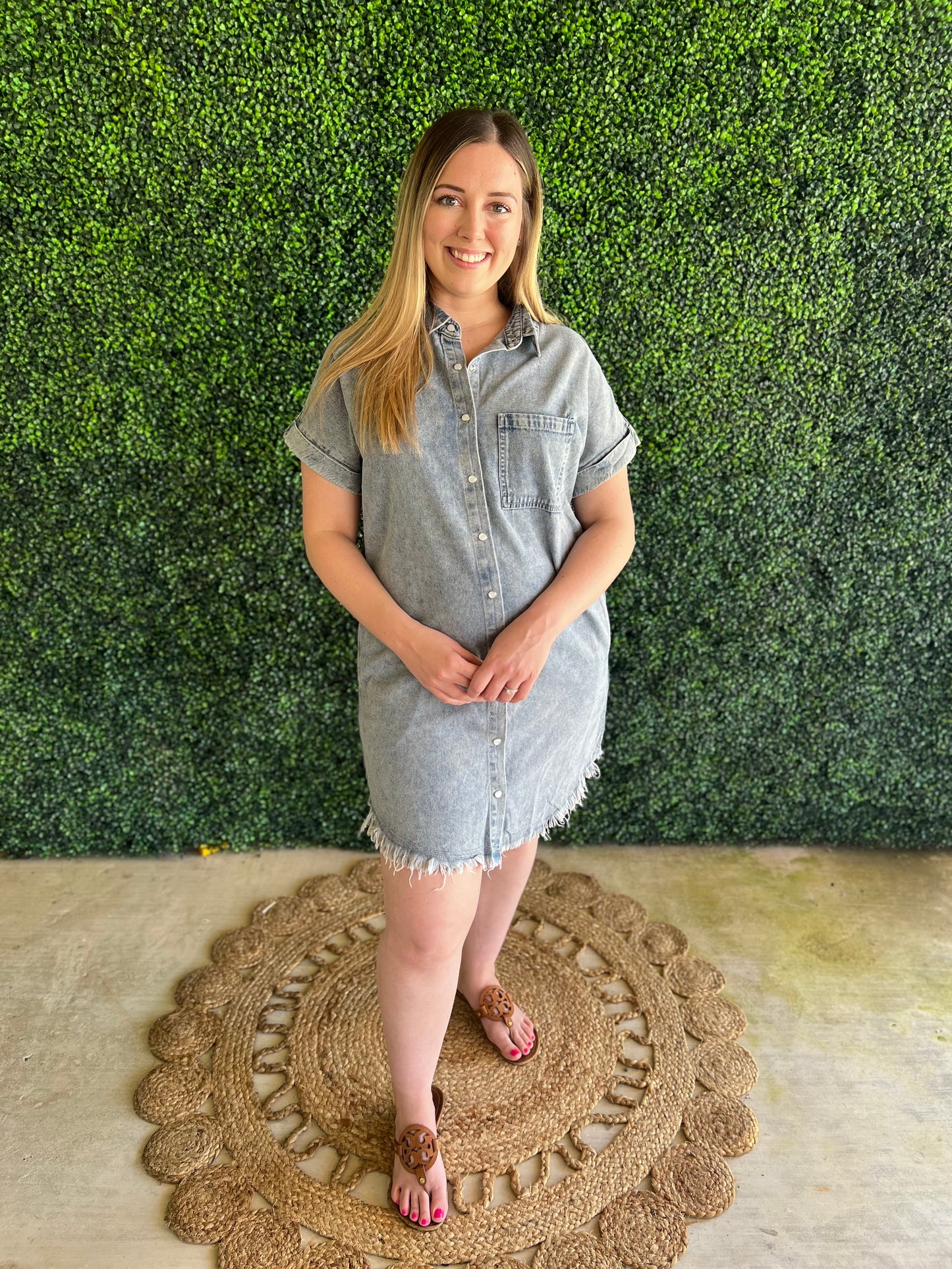 Button Me Up Denim Dress