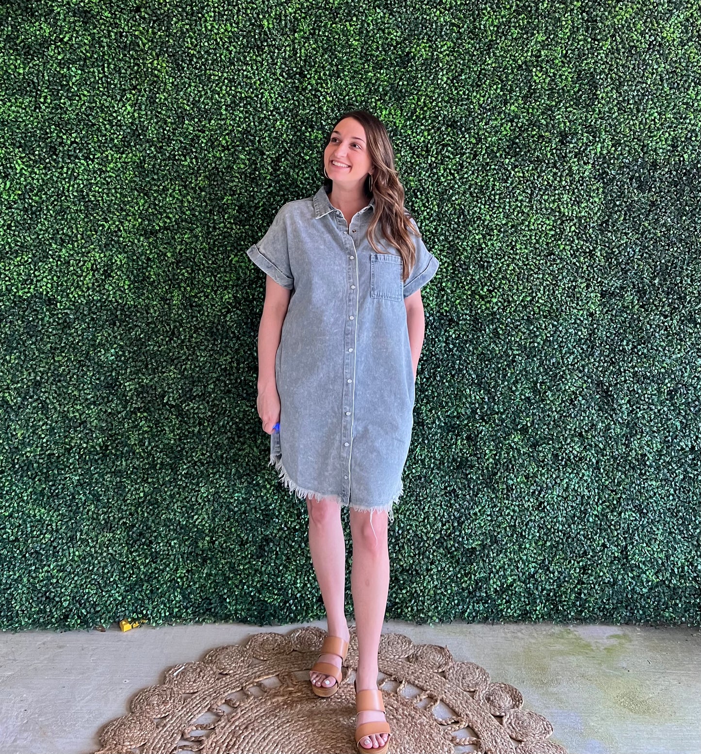 Button Me Up Denim Dress